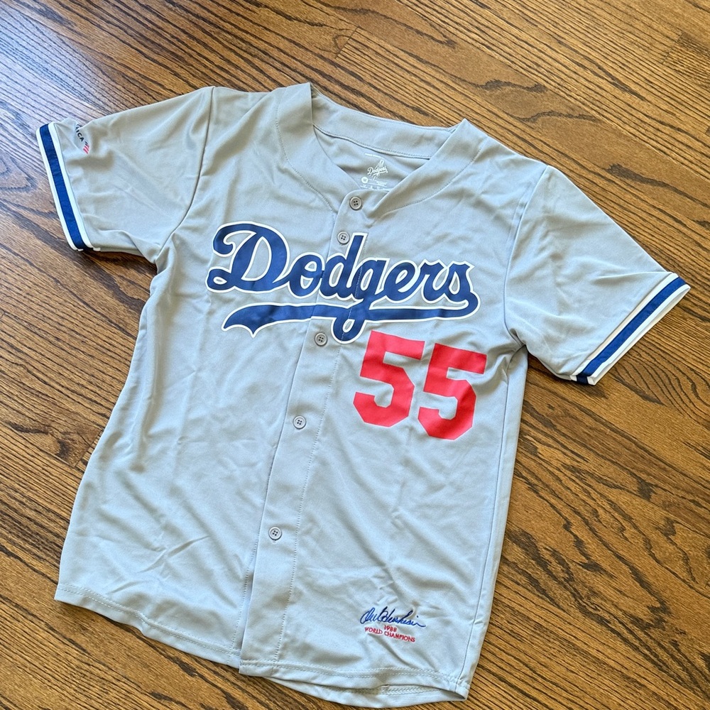 Dodgers Baseball Jersey New #55 with Red Number